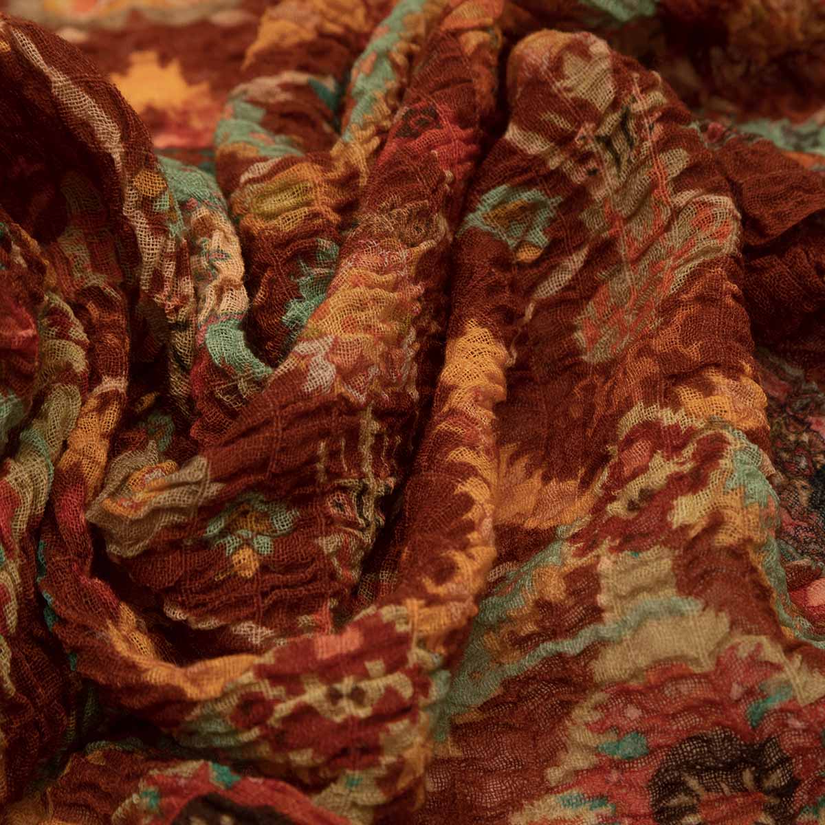 SCARF18504 | Kilim Print Crinkle Scarf - Pre Order