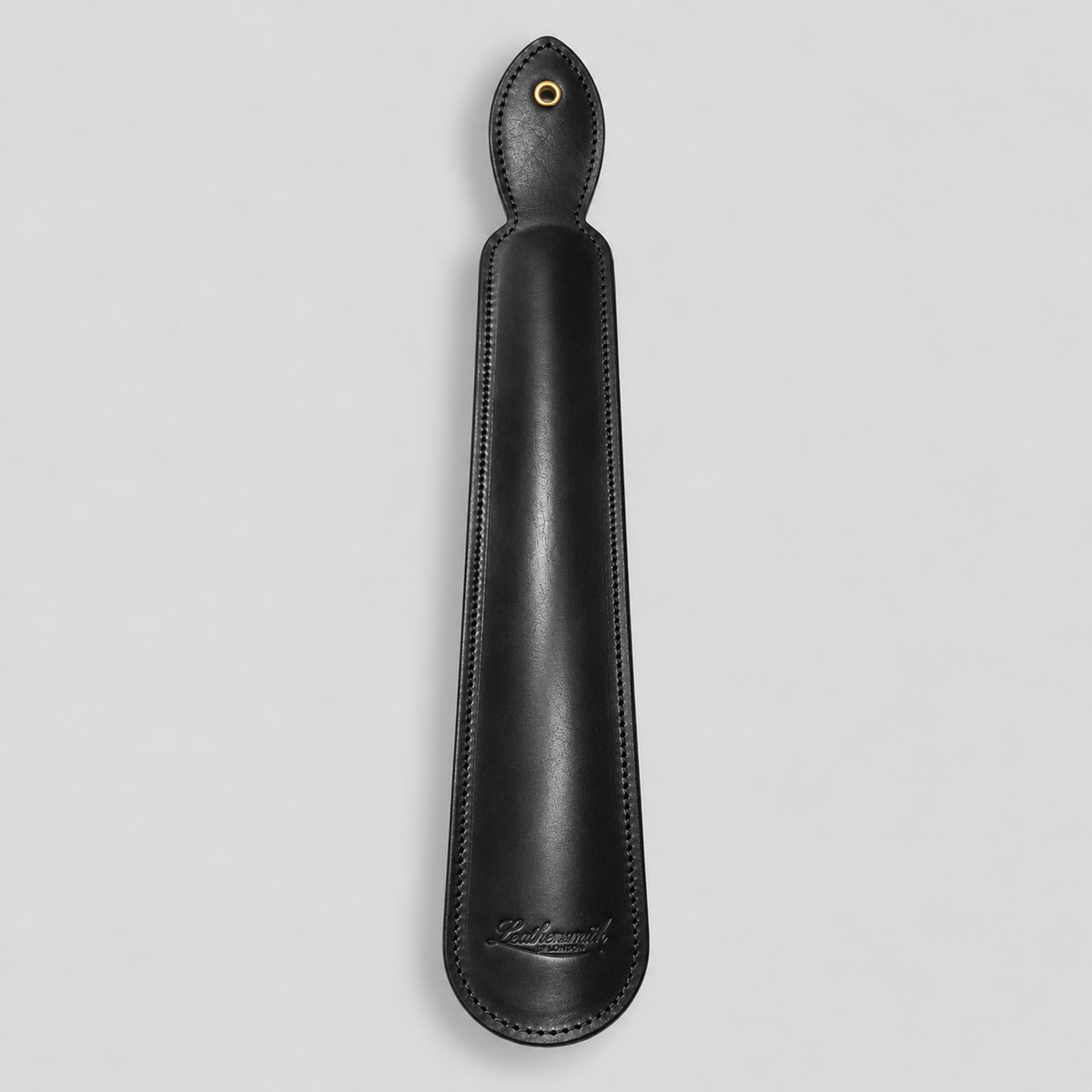 Black bridle leather large shoe horn by Leathersmith of London