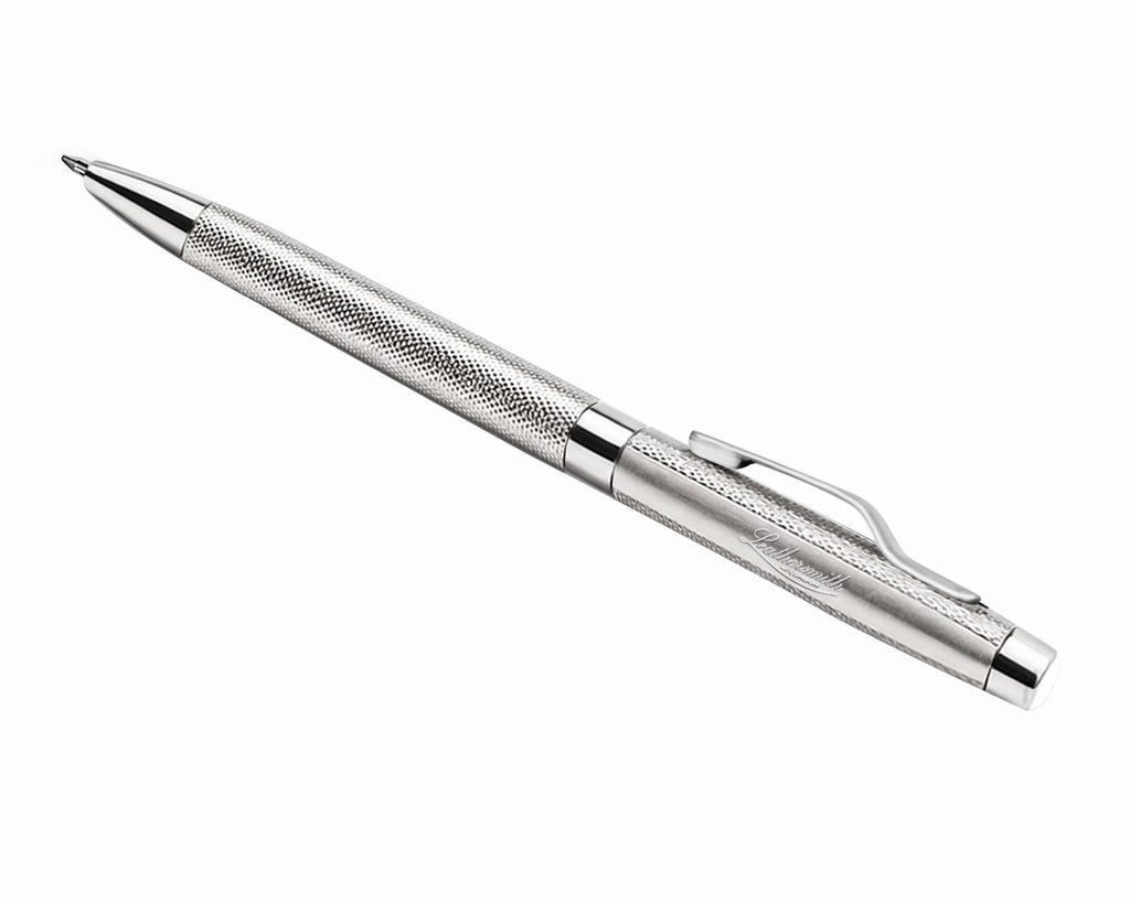 WM2ET/LS | Regent 925 Sterling Silver Twist-Action Ballpoint Pen – Hand Engine-Turned Barleycorn Guilloché (Pre-Order)