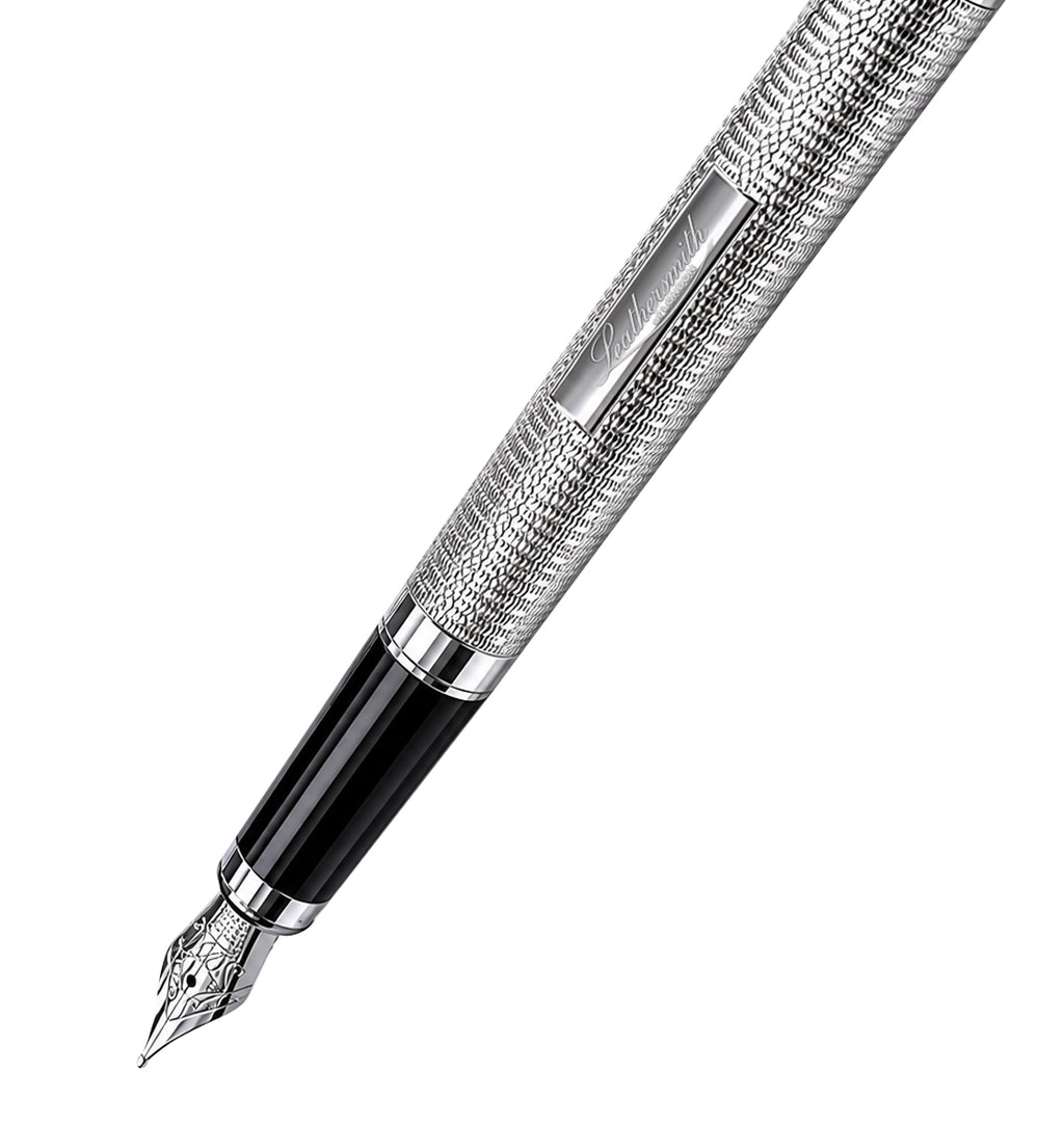 WM4ET/LS | Mayfair 925 Sterling Silver Fountain Pen - Hand Engine-Turned Barleycorn Guilloché (Pre-Order)