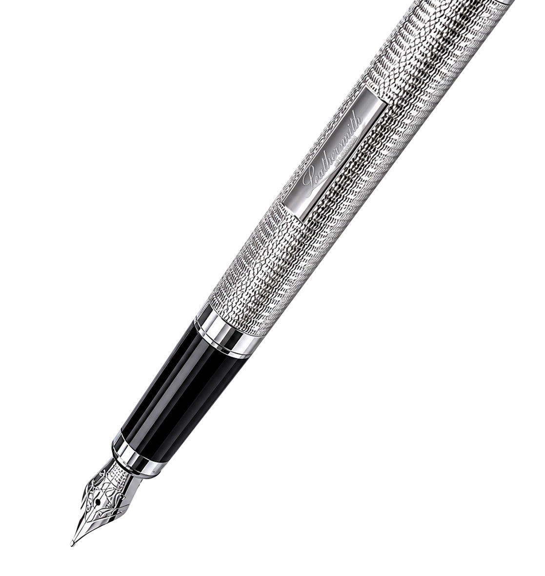 WM4ET/LS | Mayfair 925 Sterling Silver Fountain Pen - Hand Engine-Turned Barleycorn Guilloché (Pre-Order)