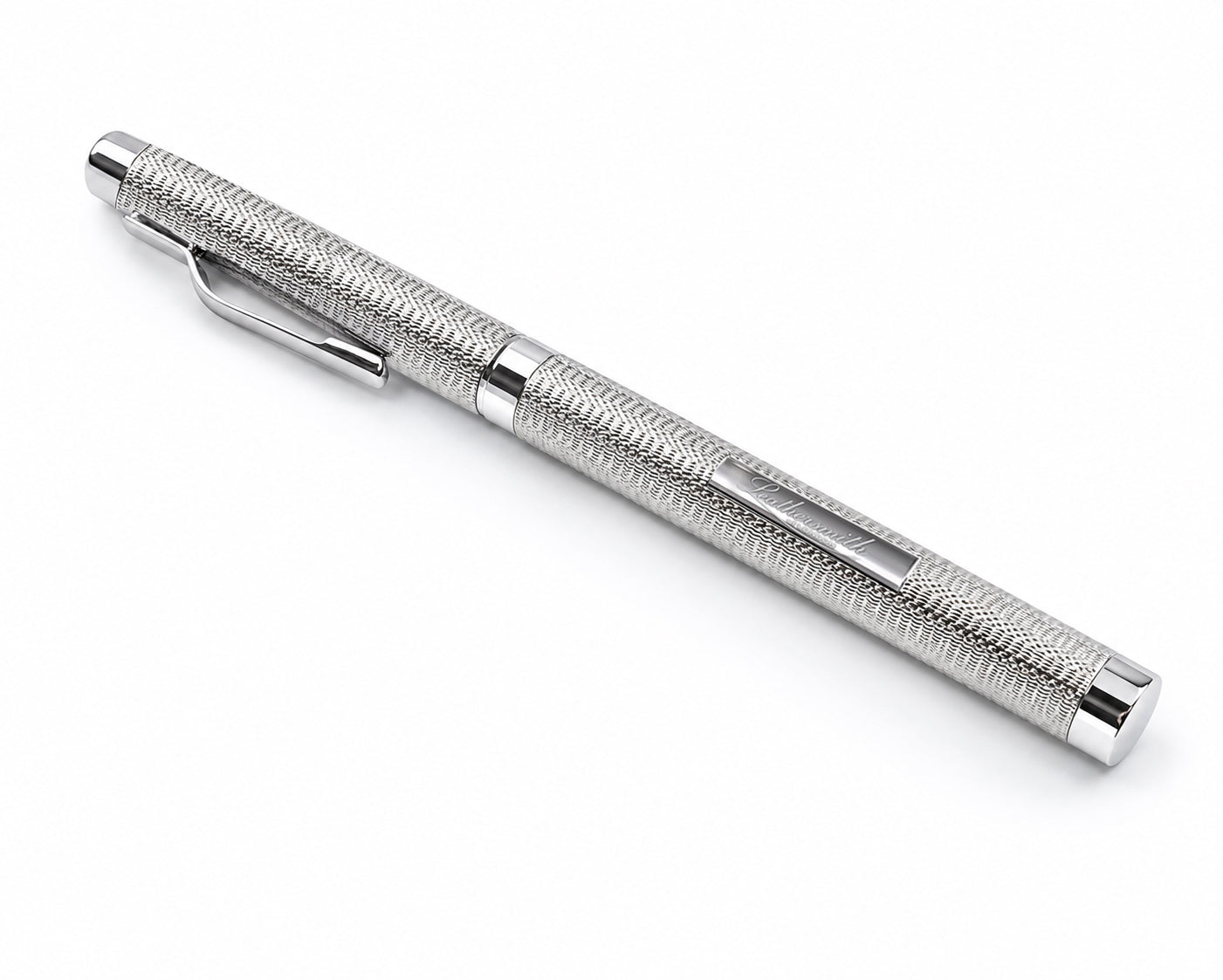 WM4ET/LS | Mayfair 925 Sterling Silver Fountain Pen - Hand Engine-Turned Barleycorn Guilloché (Pre-Order)