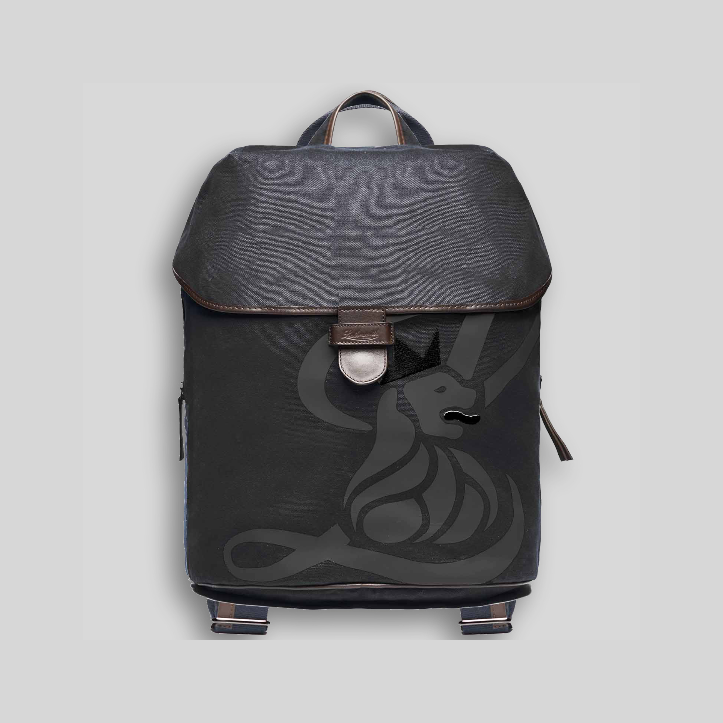 BKEMB | Embroidered Canvas Lion Backpack