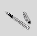 WM4ET/LS | Mayfair 925 Sterling Silver Fountain Pen - Hand Engine-Turned Barleycorn Guilloché