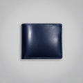 Navy blue bridle leather eight card wallet by Leathersmith
