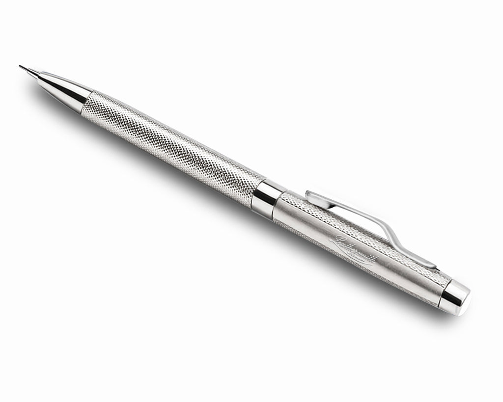 WM3ET/LS | Oxford 925 Sterling Silver Mechanical Pencil – Hand Engine-Turned Barleycorn Guilloché (Pre-Order)