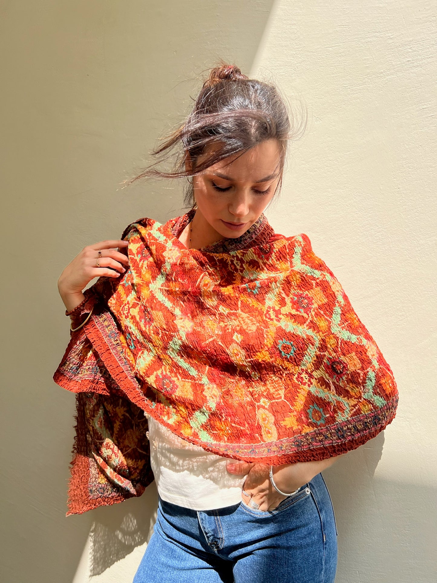 SCARF18504 | Kilim Print Crinkle Scarf - Pre Order