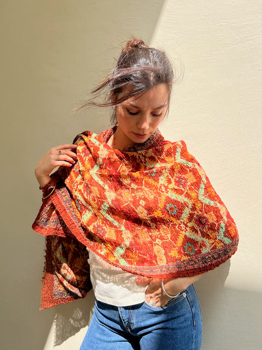 SCARF18504 | Kilim Print Crinkle Scarf - Pre Order
