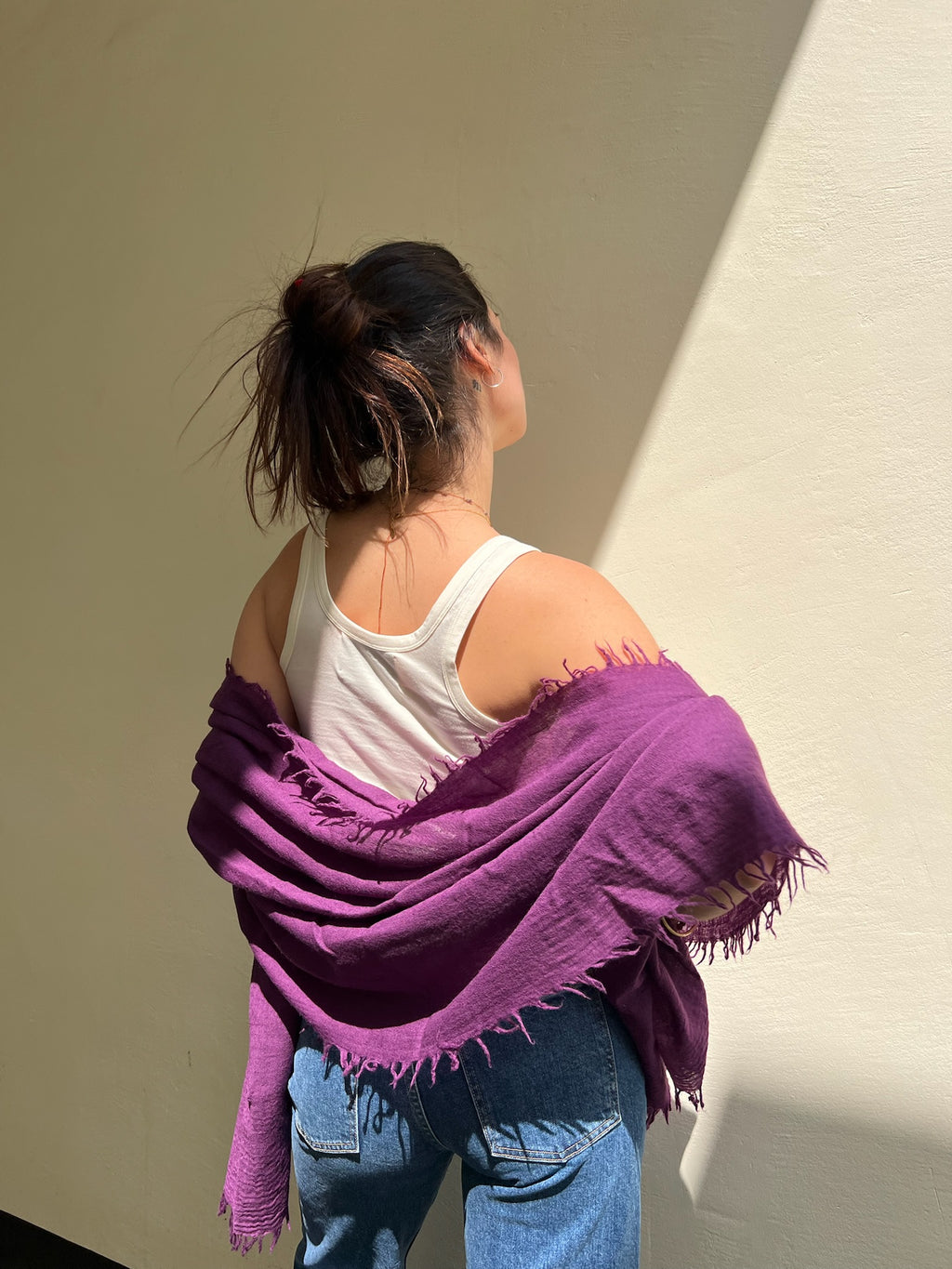 SCARF18991 | Purple Textured Wool Scarf