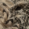 SCARF19572 | Beige/Black Argyle Printed Scarf