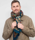 SCARF16645 | Persian Blue Kilim Print Crinkle Scarf