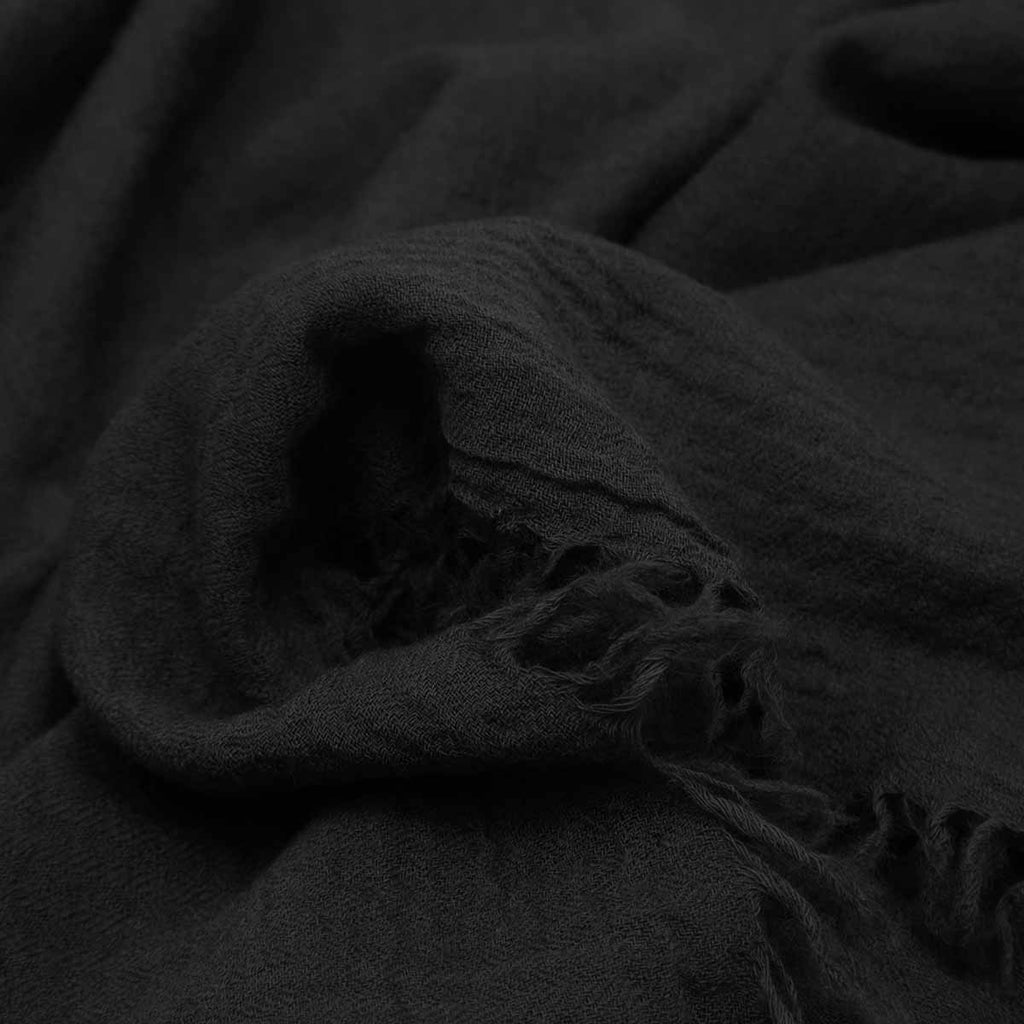 SCARF18991 | Black Textured Wool Scarf