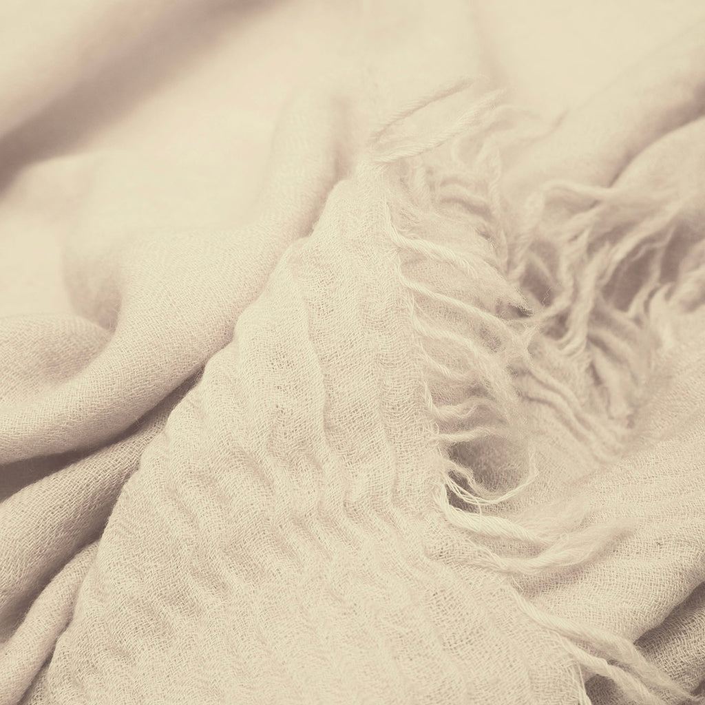 SCARF18991 | Cream Textured Wool Scarf