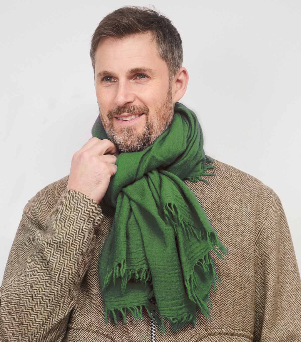 SCARF18991 | Forest Green Textured Wool Scarf