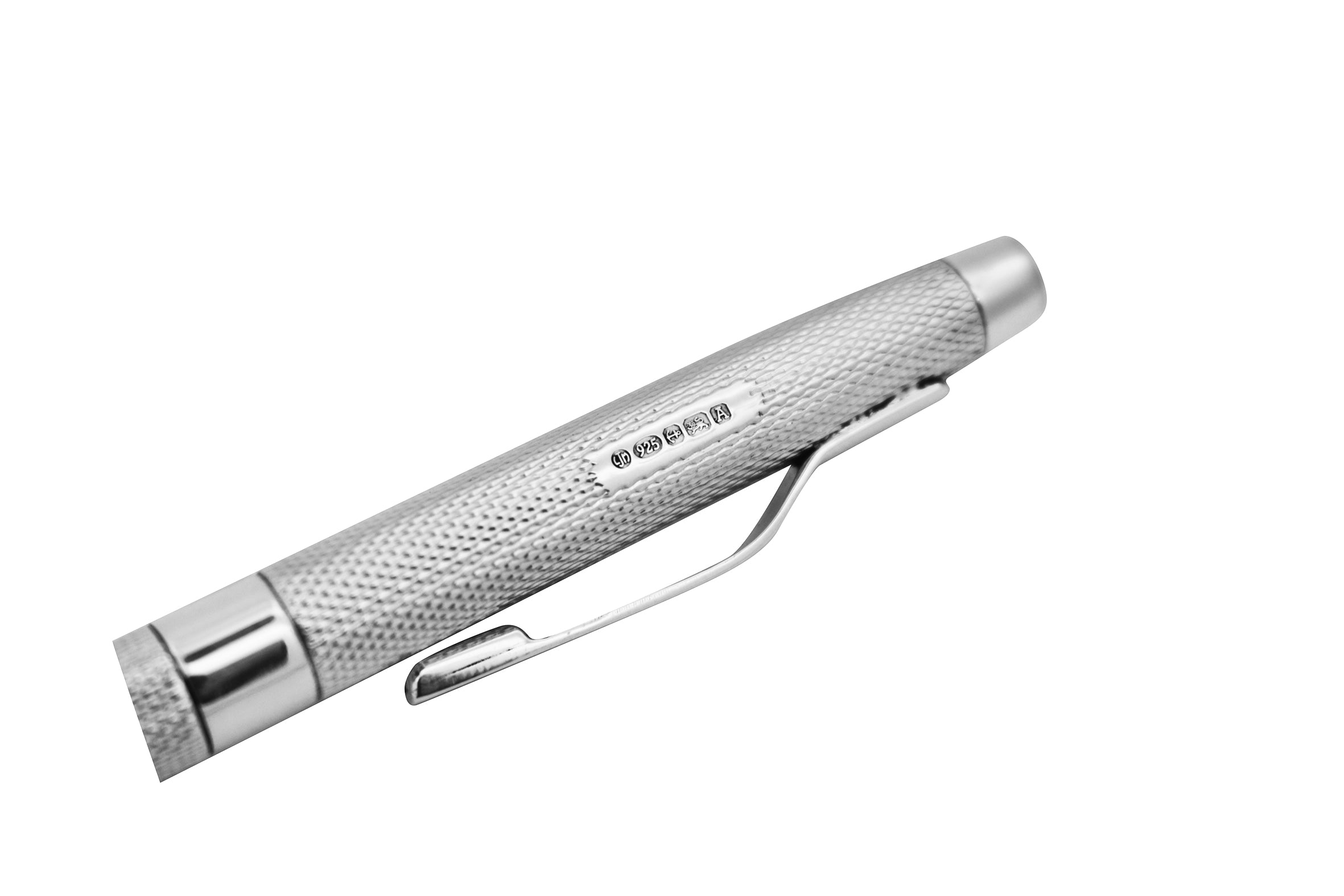 WM2ET/LS | Regent 925 Sterling Silver Twist-Action Ballpoint Pen – Hand Engine-Turned Barleycorn Guilloché (Pre-Order)