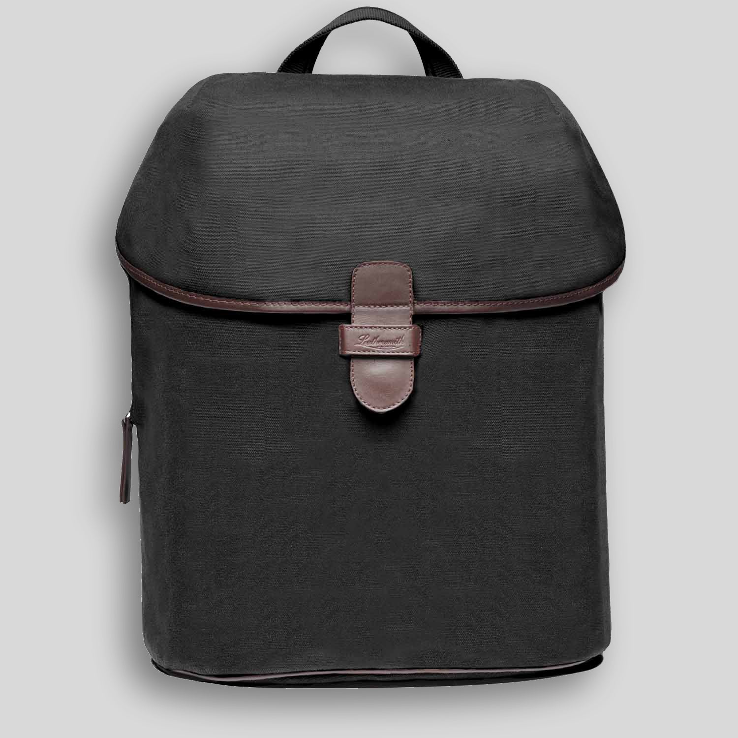 Plain black hotsell leather backpack